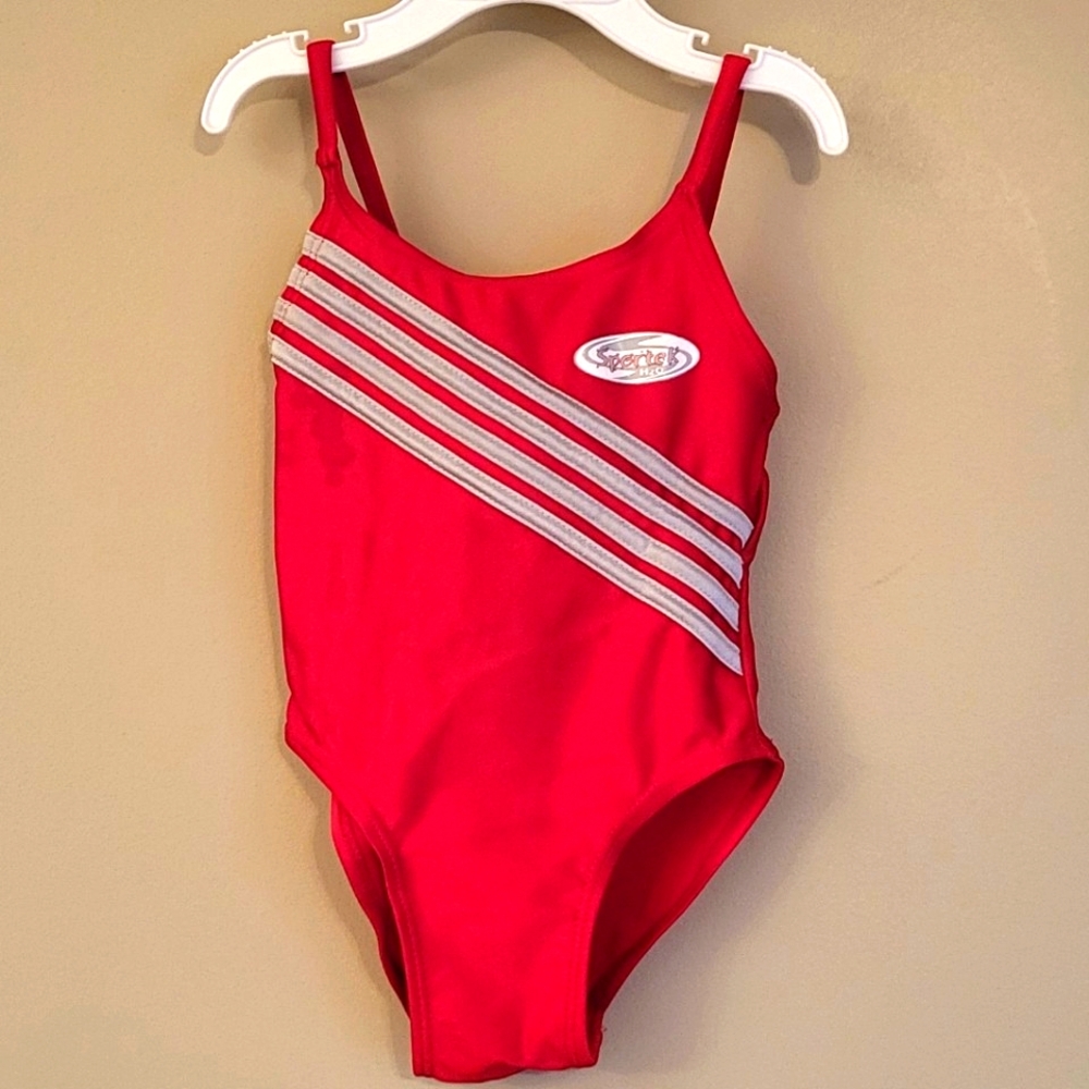 Sportek red one piece swimsuit